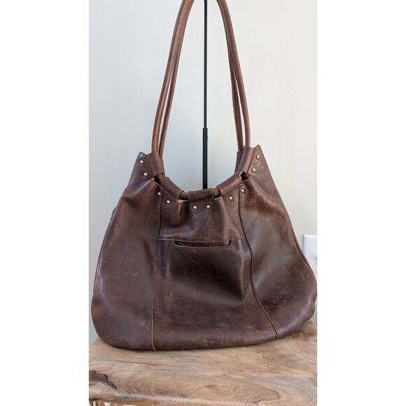 Hobo Brand Leather Handbag with gold studs - Picture 2 of 16